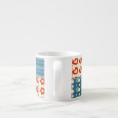 Vintage-Quilt: Patchwork-Hintergrundmuster. Espressotasse (Rückseite)