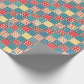 Vintage-Quilt: Patchwork-Hintergrundmuster. Geschenkpapier (Ecke)