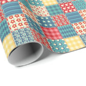 Vintage-Quilt: Patchwork-Hintergrundmuster. Geschenkpapier (Rolleneckpunkt)