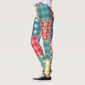 Vintage-Quilt: Patchwork-Hintergrundmuster. Leggings (Links)