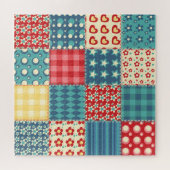 Vintage-Quilt: Patchwork-Hintergrundmuster. Puzzle (Horizontal)