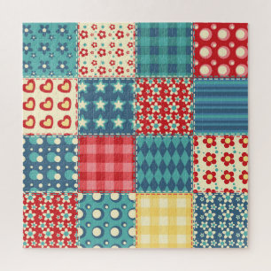 Vintage-Quilt: Patchwork-Hintergrundmuster. Puzzle