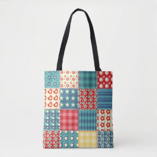 Vintage-Quilt: Patchwork-Hintergrundmuster. Tasche