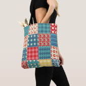 Vintage-Quilt: Patchwork-Hintergrundmuster. Tasche (Von Nahem)