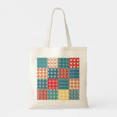 Vintage-Quilt: Patchwork-Hintergrundmuster. Tragetasche (Rückseite)
