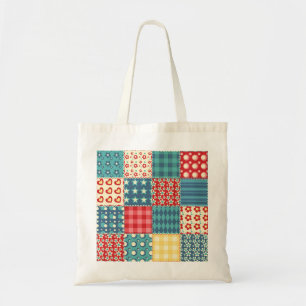 Vintage-Quilt: Patchwork-Hintergrundmuster. Tragetasche