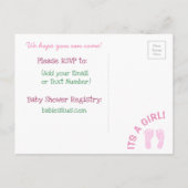 Vintage Quilt Pink Girl's Baby Shower Einladung (Rückseite)