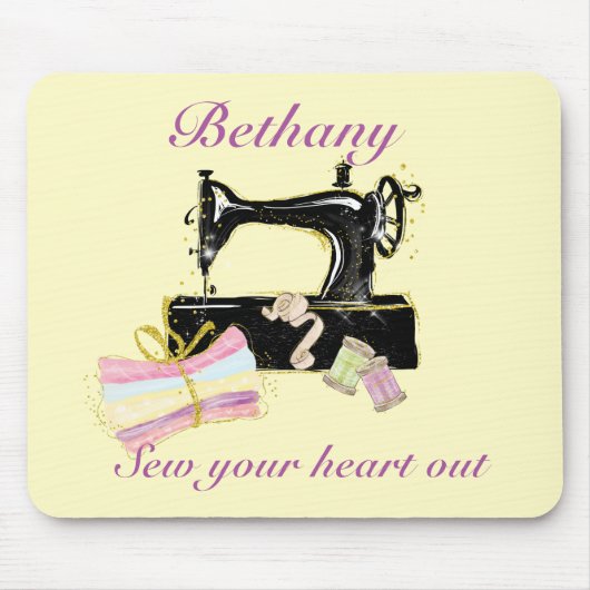 Vintage Quiltiermaschine Personalisiert Mousepad (Vorne)