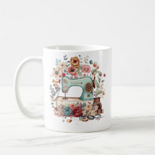 Vintage-Quilting-Yarn-Grafik-Schneiderin-Nähen Th Kaffeetasse