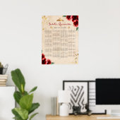 Vintage Quinceañera Alphabetische Sitzkarte Poster (Heimbüro)