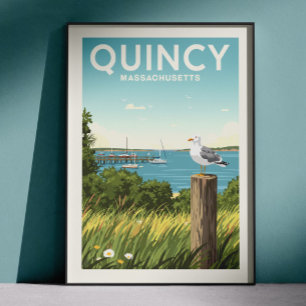 Vintage Quincy Massachusetts Poster