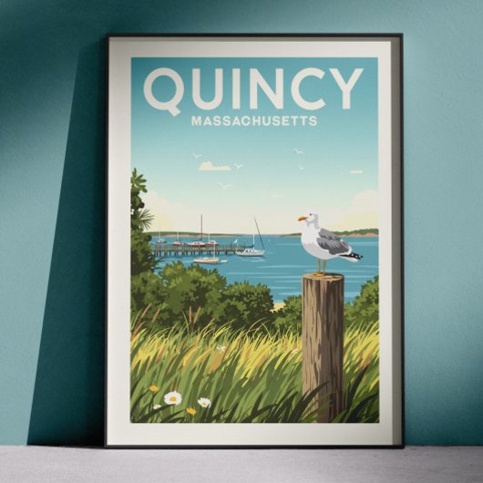 Vintage Quincy Massachusetts Poster