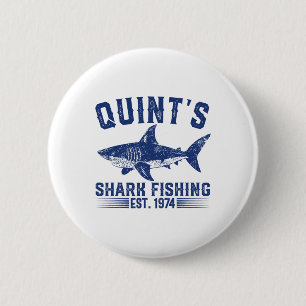 Vintage Quint's Haifischangeln 1974 Retro Fischer Button