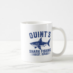Vintage Quint's Haifischangeln 1974 Retro Fischer Kaffeetasse
