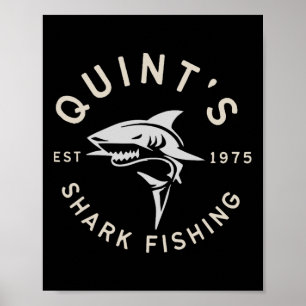 Vintage Quint's Haifischfang 1975 Retro 2 Poster