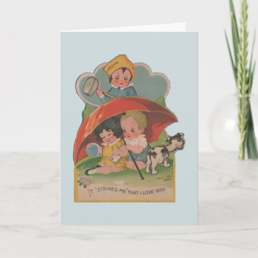 Vintage Quirky Valentine Grußkarte Feiertagskarte (Vorderseite)