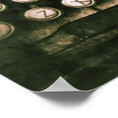 Vintage Qwerty-Schreibmaschine Rustikale Tastatur Poster (Ecke)