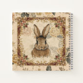 Vintage Rabbit,Cute Rabbit with Flowers Pattern Notizblock (Rückseite)