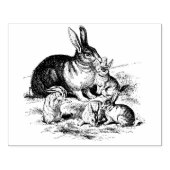 Vintage Rabbit-Familiendarstellung, Baby Bunnies Gummistempel (Prägung)