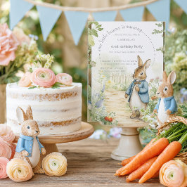 Vintage Rabbit Garden 1st Birthday Einladung
