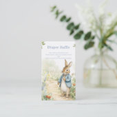 Vintage Rabbit Garden Baby Shower Diaper Raffle Begleitkarte (Stehend Vorderseite)