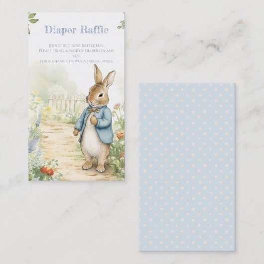 Vintage Rabbit Garden Baby Shower Diaper Raffle Begleitkarte (Vorne/Hinten)