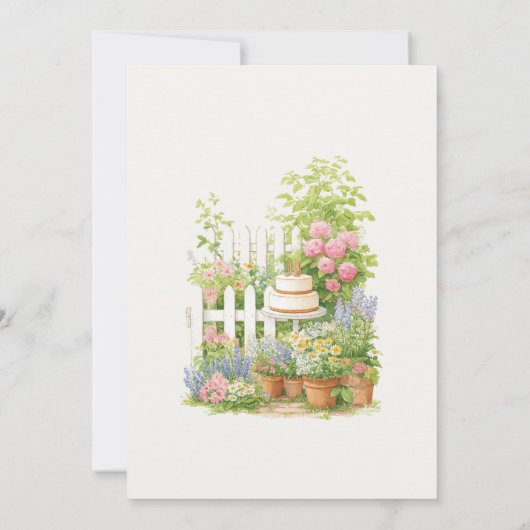 Vintage Rabbit Garden Baby Shower Einladung (Rückseite)