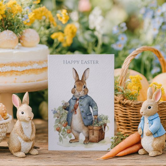Vintage Rabbit Garden Easter Feiertagskarte