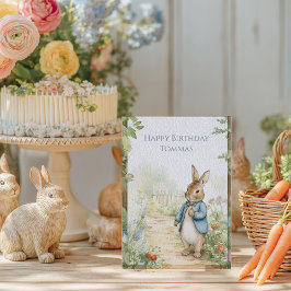 Vintage Rabbit Garden Happy Birthday Feiertagskarte