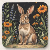 Vintage Rabbit  Getränkeuntersetzer (Vorderseite)
