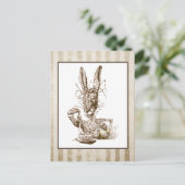 Vintage Rabbit-Illustration Postkarte (Stehend Vorderseite)