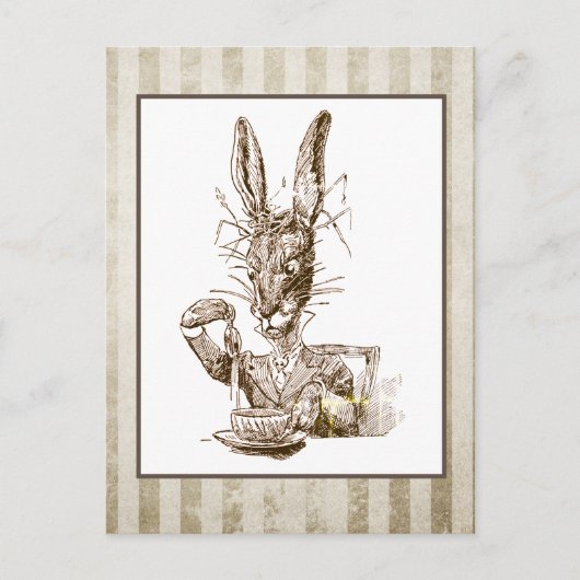 Vintage Rabbit-Illustration Postkarte (Vorderseite)