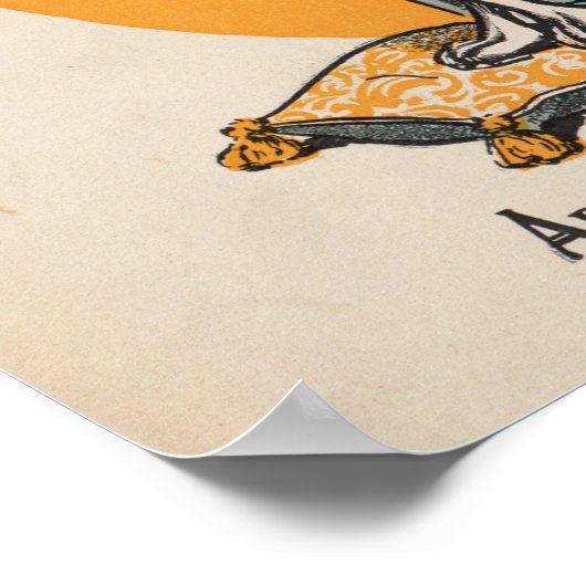 Vintage Rabbit-Kinderbuch-Illustration Poster (Ecke)