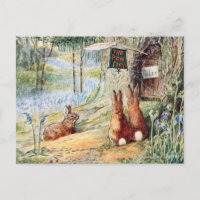 Vintage Rabbit-Kinderbuch-Illustration