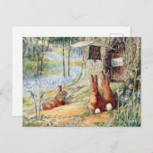 Vintage Rabbit-Kinderbuch-Illustration Postkarte (Vorne/Hinten)