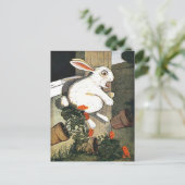 Vintage Rabbit-Kinderbuch-Illustration Postkarte (Stehend Vorderseite)
