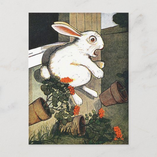 Vintage Rabbit-Kinderbuch-Illustration Postkarte (Vorderseite)