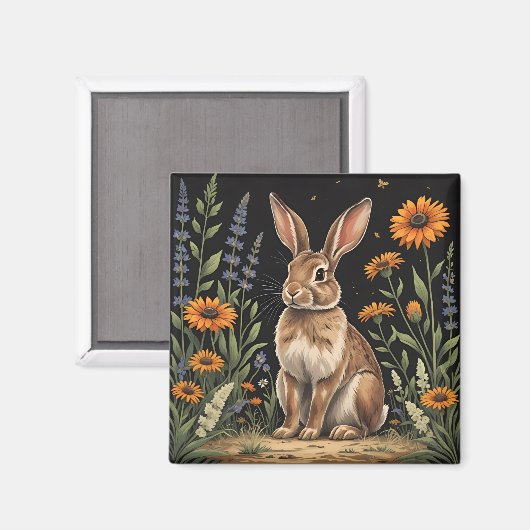 Vintage Rabbit  Magnet (Vorderseite/Rückseite)