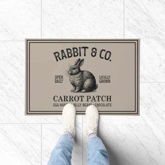Vintage Rabbit Market Sign Fußmatte (Indoor)