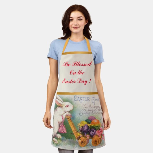 Vintage Rabbit Ostereier Urlaub Schürze (Getragen)