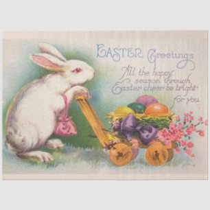 Vintage Rabbit Ostereier Urlaub Seidenpapier