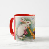 Vintage Rabbit Ostereier Urlaub Tasse (Vorderseite Links)