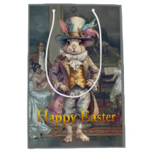 Vintage rabbit top hat Happy Easter