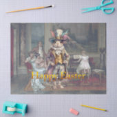 Vintage rabbit top hat Happy Easter Seidenpapier (Basteln)