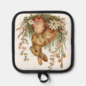 Vintage Rabbit With Egg Pot Holder Topflappen (Vorderseite)