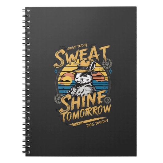 Vintage Rabbit Workout Motivation Art Notizblock (Vorderseite)