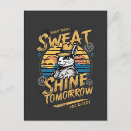 Vintage Rabbit Workout Motivation Art Postkarte
