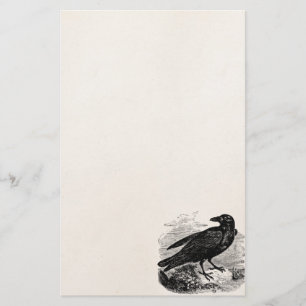 Vintage Raben-Schwarz-Vogel-Krähen-personalisiert Briefpapier