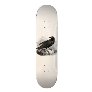 Vintage Raben-Schwarz-Vogel-Krähen-personalisiert Skateboard