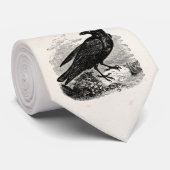 Vintage Raben-Schwarz-Vogel-Krähen-personalisierte Krawatte (Gerollt)